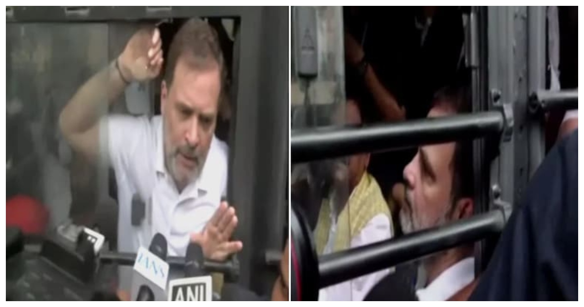 ভারতের লোকসভার বিরোধী দলনেতা রাহুল গান্ধীকে আটক করে থানায় নেয়া হয়েছে। ছবি: এনডিটিভি